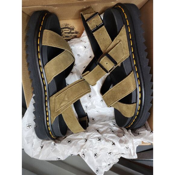 Dr. Martens Voss II | Bronx Suede Sandals | DMS Olive | Women's size 11 - Picture 13 of 14